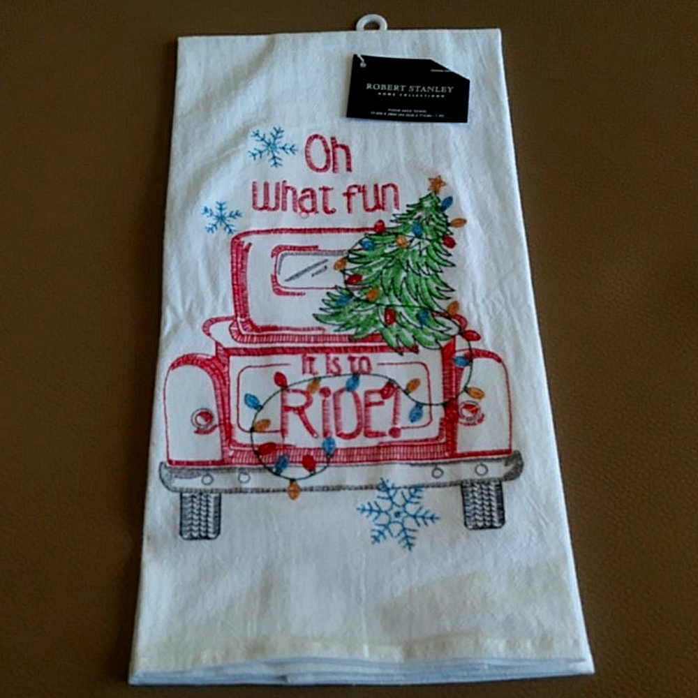 Christmas Embroidered Flour Sack Towel